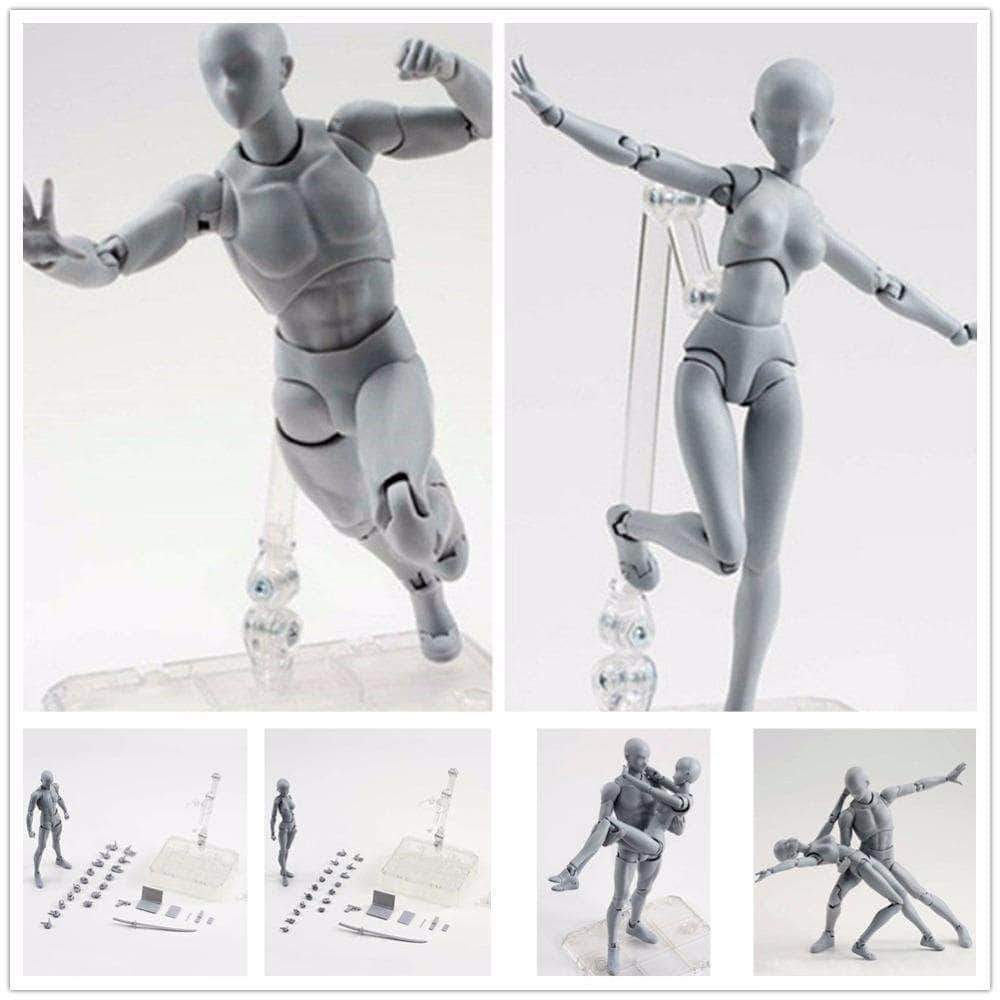 Body Kun and Body Chan Model Figures for ArtistsMale - Wood